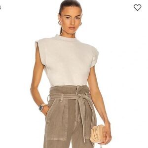 NWT AGOLDE Simone Sleeveless Sweatshirt in Oatmeal Heather Women's Size XL